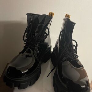 Black Patent Leather Women's Boots